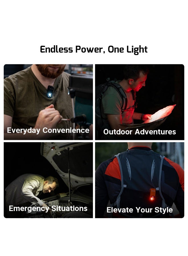 Olight Oclip Pro 500 Lumens 3-in-1 Clip-on Flashlight USB-C Rechargeable Floodlight Spotlight Red Light Magnetic EDC Light - Image 3